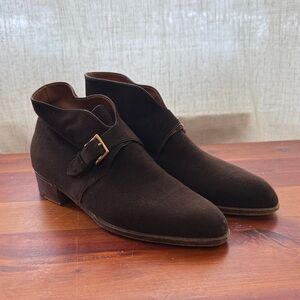 John Lobb Dark Suede Ankle Boots 7
